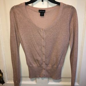 Pink sparkly buttoned cardigan